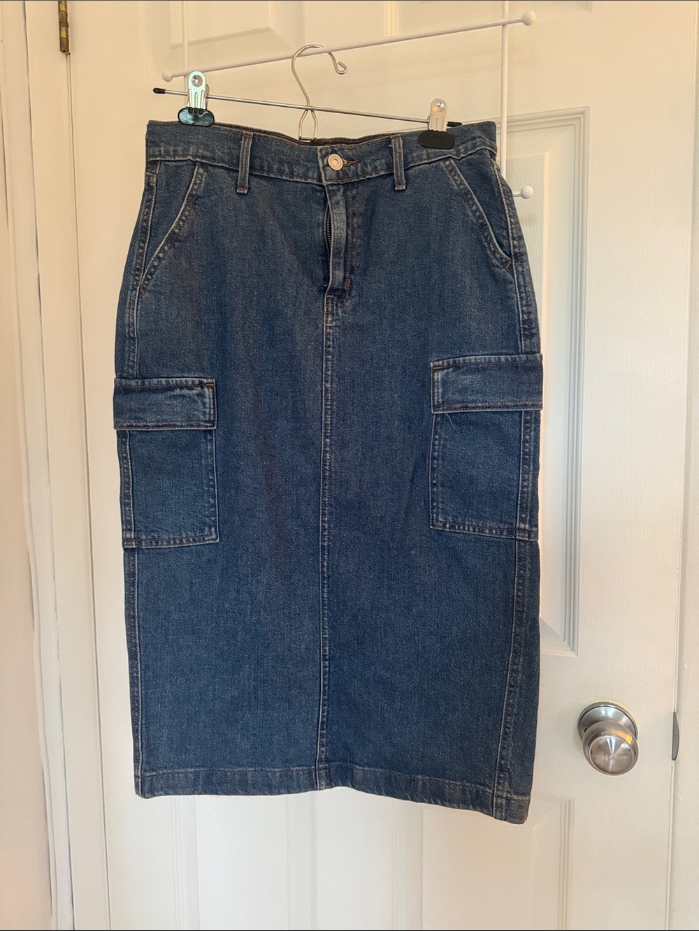 Levi's Dark Blue Denim Cargo Midi Skirt